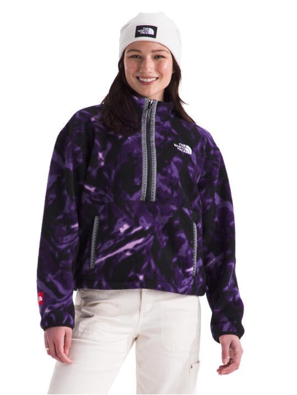 NWT The North Face Women's Fleeski 1/4 Zip Pullover in Peak Purple 3D